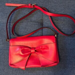 Kate Spade Red Crossbody Bag with Bow Detail